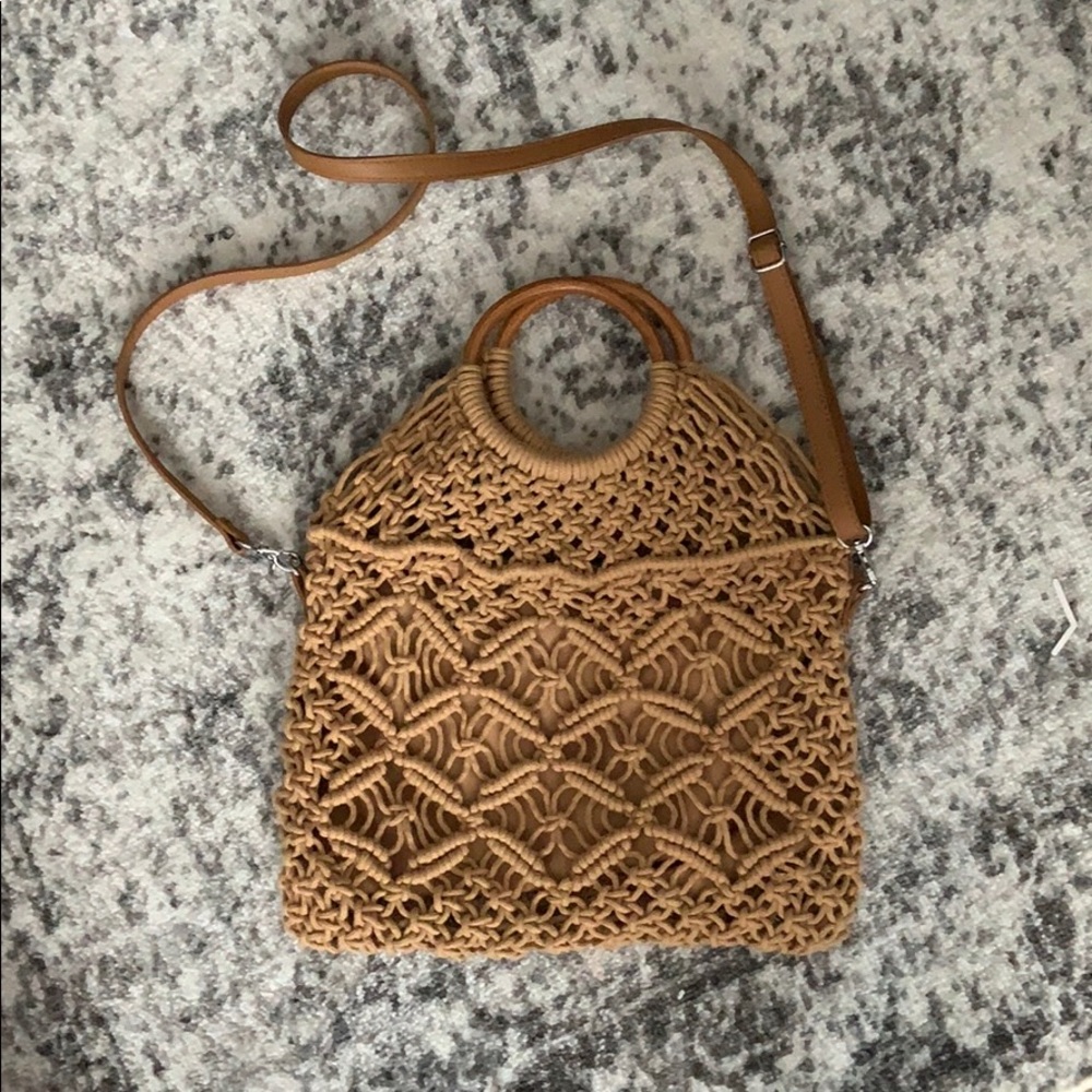Macrame crossbody bag.